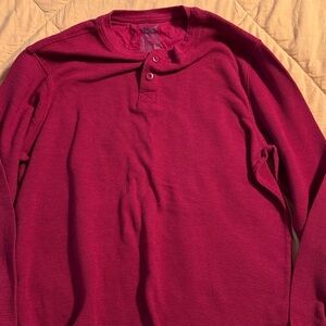 Faded Glory Red Henley Shirt